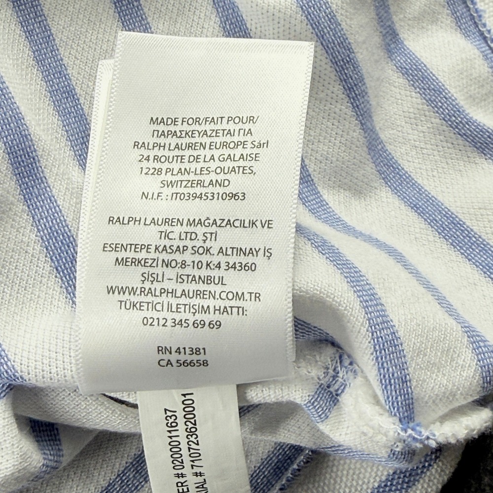Ralph‎ Lauren Polo Shirt Mens L Knit Oxford Stripe S S Flesh Pony Preppy Defect - Picture 8 of 15